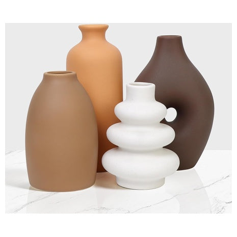 Modern Rustic Ceramic Flower Vase Set