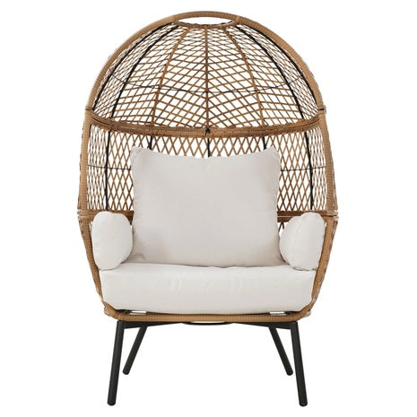 Stationary Outdoor Wicker Egg Chair