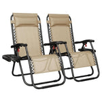 2 Zero Gravity Lounge Chairs with Drink Trays