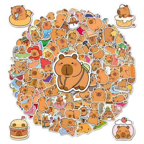 200 Capybara Waterproof Vinyl Stickers