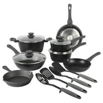 15-Piece Cookware Set With Cast Iron Skillet