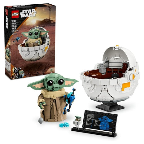 1048-Piece LEGO Star Wars Grogu With Hover Pram Building Toy Set (75403)