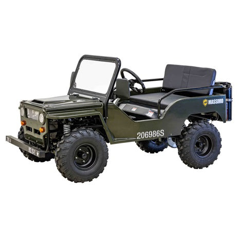 Massimo Mini 125 Military Style Jeep Go Kart (28MPH, 9 HP, 125cc)