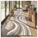 Yamaziot Washable Hallway Runner Rug 2x8 Beige Brown & White