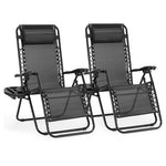 2 Zero Gravity Lounge Chairs with Drink Trays