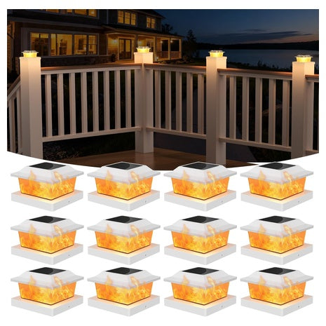 12-Pack Solar Outdoor Flickering Flame Light