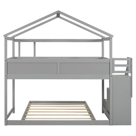 Euroco Twin Over Full House Bunk Bed