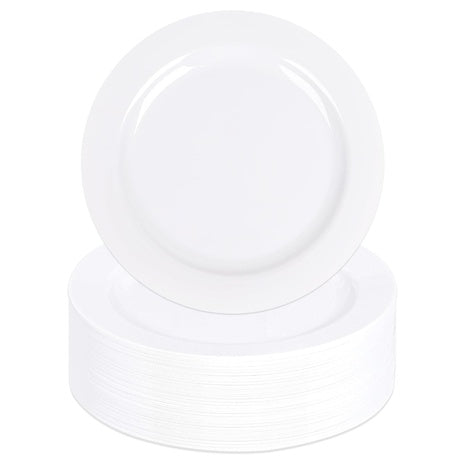 30/50 White Heavy Duty Plastic Dessert Plates
