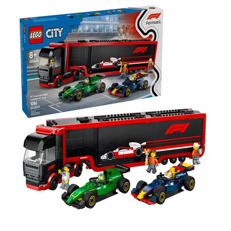 LEGO City F1 Toy Vehicle Playset w/ F1 Truck & Cars