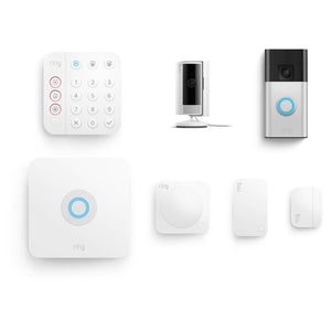 7-Piece Ring Alarm Kit with Ring Battery Doorbell & Ring Indoor Cam 2nd Gen