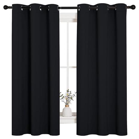Pitch Black Thermal Insulated Blackout Curtains (2 Colors, 42"x63")