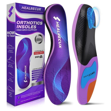 Healrecux Heavy Duty High Arch Support Inserts Insoles