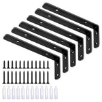 6-Pack Shelf Support Corner Bracket (Black)