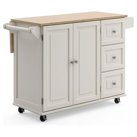 Homestyles Dolly Madison Off-White Mobile Kitchen Island Cart