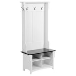 32" Hall Tree Entryway Bench with Coat Rack & Shoe Storage