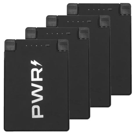 4 Slim 2500mAh Power Banks with Built-in Cables