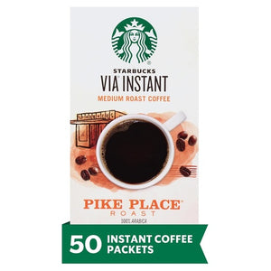 50 Starbucks VIA Instant Pike Place Roast Coffee