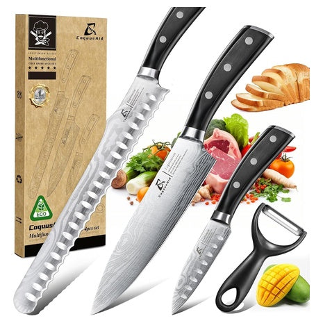 4-Piece Carbon Stainless Steel Knife Set