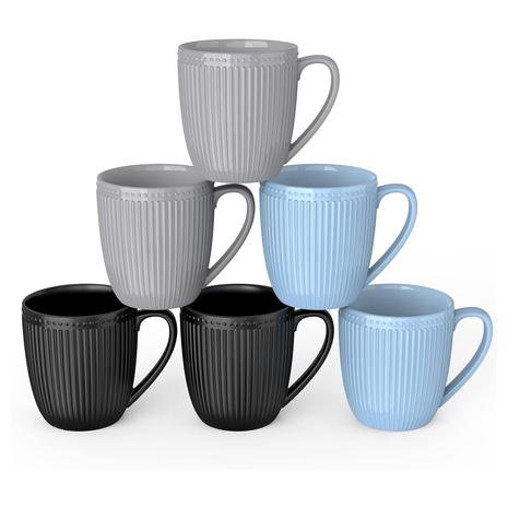6 Porcelain 16oz Coffee Mugs