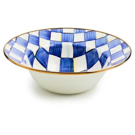 Check Enamel Serving Bowl