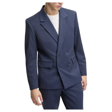 Mode Of One Men's Slim-Fit Double-Breasted Pinstripe Blazer (Size:XXL)