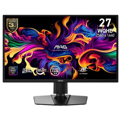 27" MSI MAG 272QP WQHD 240Hz 0.03ms QD-OLED Freesync Gaming Monitor