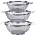 3-Pack Stainless Steel Colander & Strainer Set