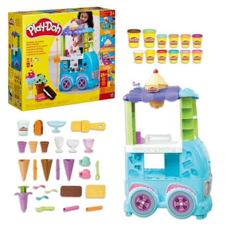 Play-Doh Ice Cream Truck Playset With 27 Accessories & 12 Cans
