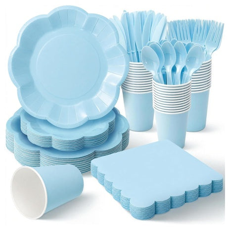 350-Piece Scalloped Paper Dinnerware Set (2 Colors)