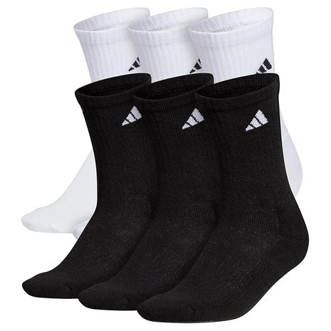 6 Pairs Adidas Men’s Athletic Cushioned Crew Socks