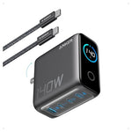 Anker 140W 4-Port GaN USB-C Charger Block with Smart Display & Cable