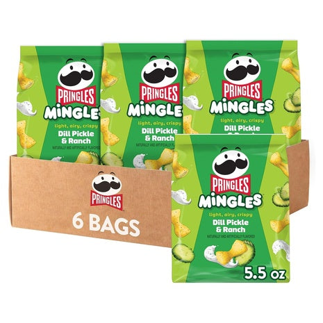 6-Pack Pringles Mingles Dill Pickle & Ranch Puffed Snacks (OU-D)