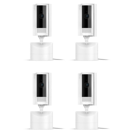 4-Pack Ring Pan-Tilt Indoor Cam With 360 Deg Pan Coverage (Newest Model)
