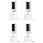 4-Pack Ring Pan-Tilt Indoor Cam With 360 Deg Pan Coverage (Newest Model)
