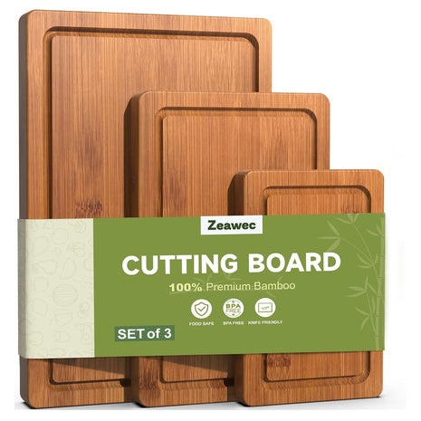 3 Bamboo Cutting Board Set