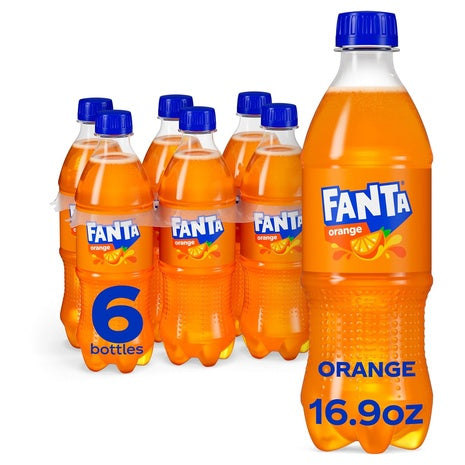 6 Fanta Orange Bottles (16.9oz)