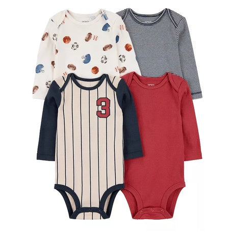 Baby Boy Carter's 4-Pack Sports Jersey Long Sleeve Bodysuits