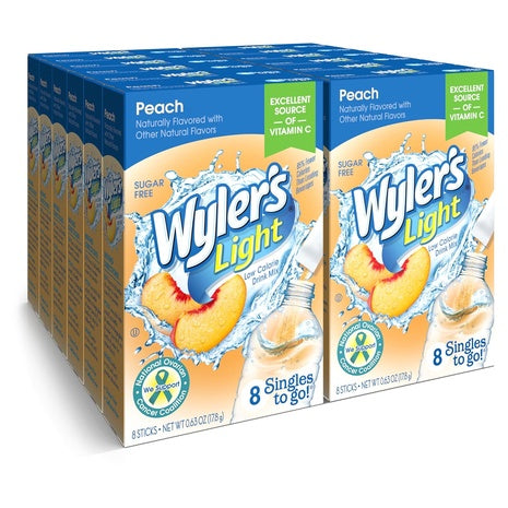 96 Wyler’s Light Peach Singles-To-Go Drink Mix Packets