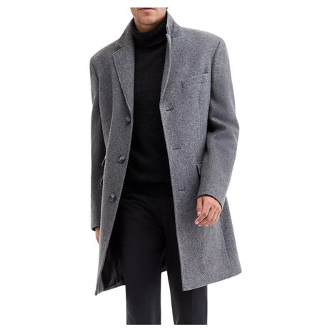 Ted Baker Men's Classic Fit Twill Wool Blend Overcoat