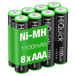 8-Pack 1.2V Per-Charged Ni-MH AAA Rechargeable Batteries