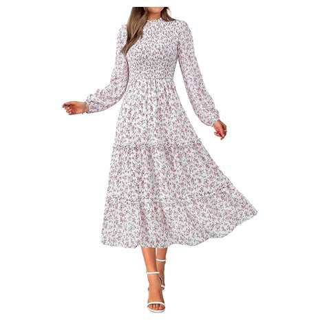 Women's Floral Smocked Maxi Dress (10 Colors)