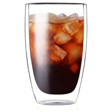 17-Oz Double Wall Glass Coffee Mugs