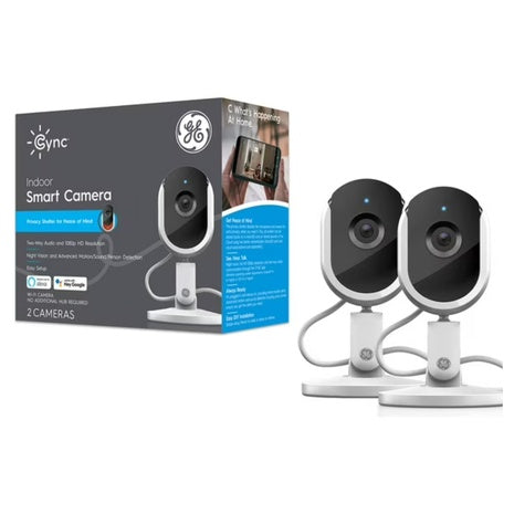 2-Pack GE Lighting 1080p Resolution Cync Indoor WiFi Smart Camera