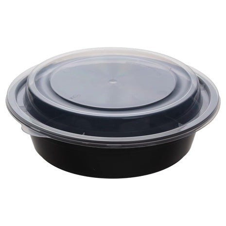 50 Round Disposable Plastic Meal Prep Bowls (32oz)