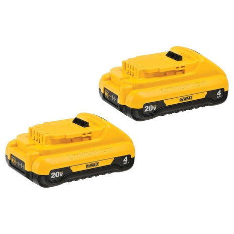 2 DeWalt 20V MAX 4Ah Lithium-Ion Batteries