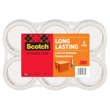 6-Roll Scotch Long Lasting Storage Packing Tape
