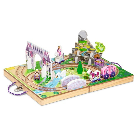 Melissa & Doug 19-Piece Wooden Take-Along Tabletop Kingdom