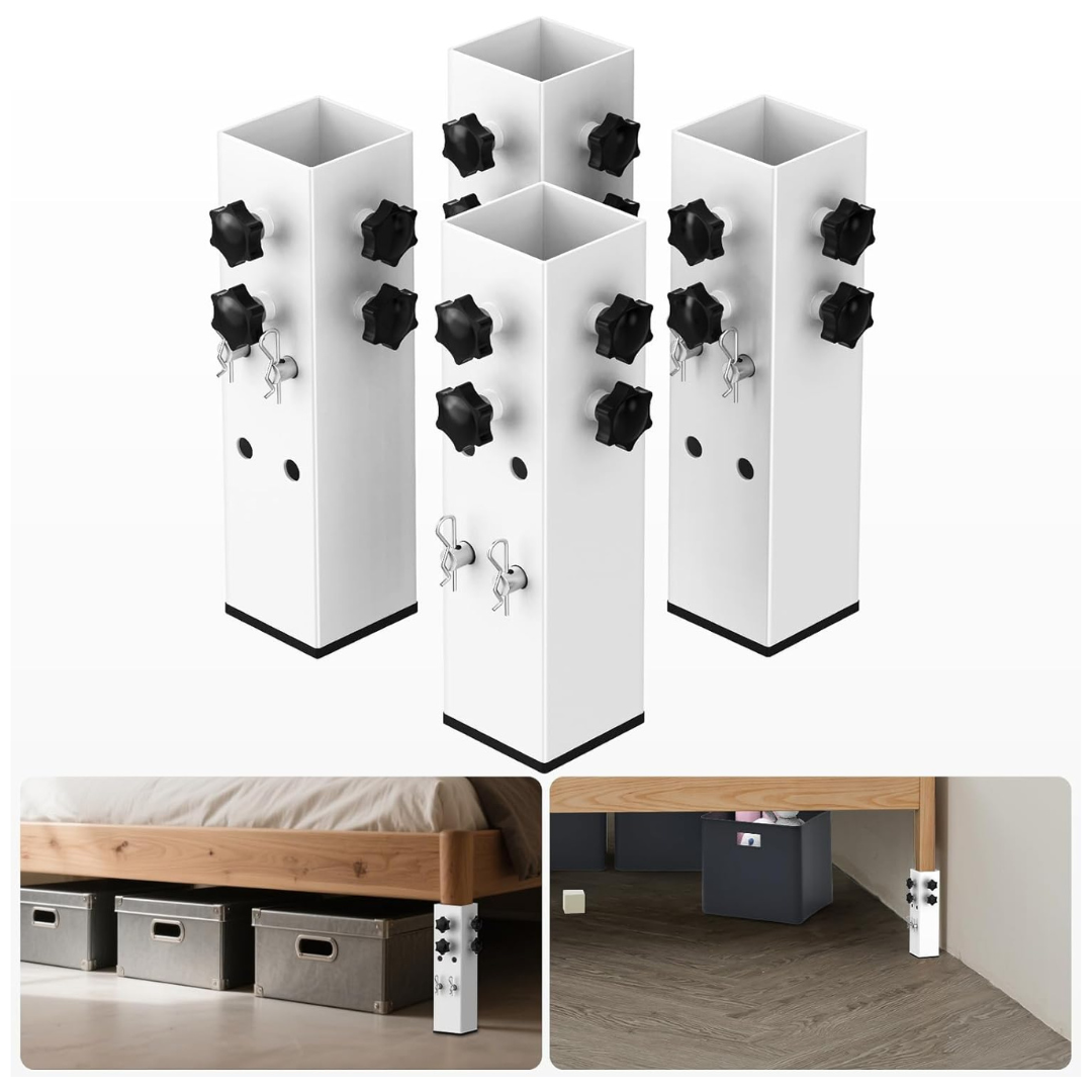 4-Pack Foroiron Dorm 2.39" Diameter Metal Bed Riser