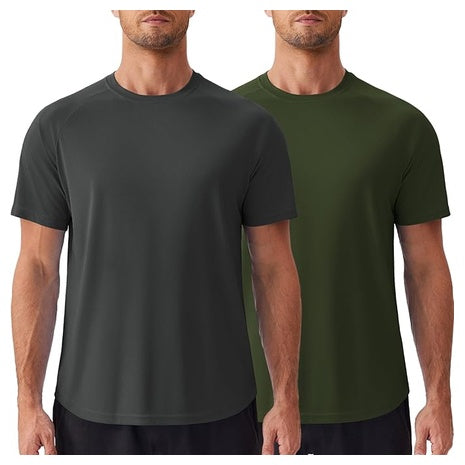 2-Pack Men's UPF50+ Quick Dry Rash Guard Shirts (Various)