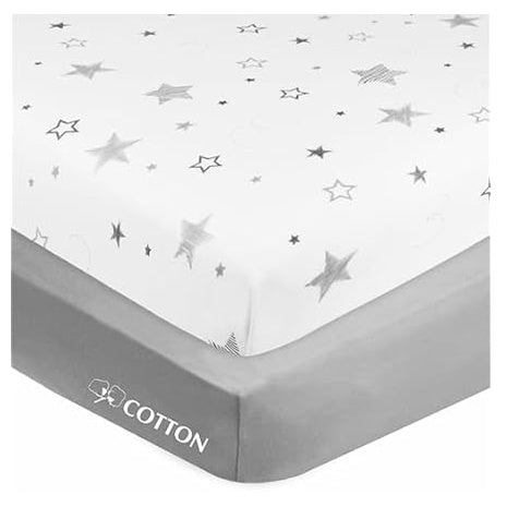 American Baby Company 2 Pack 100% Natural Cotton Fitted Crib Sheets
